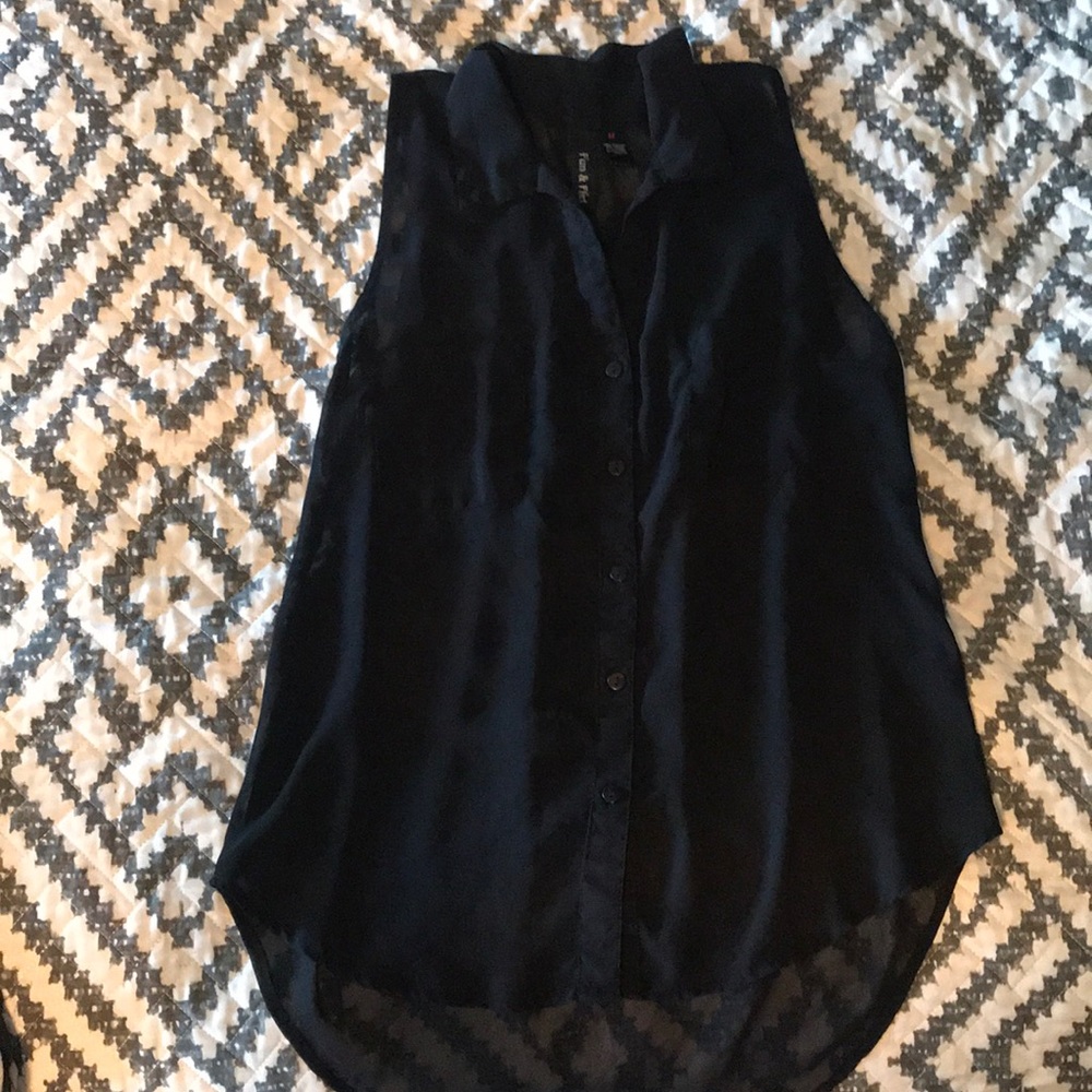 Sheer Sleeveless Blouse